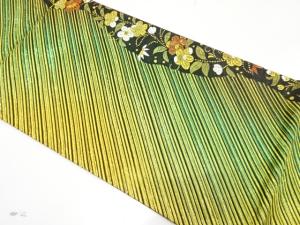 斜め縞に花模様織り出し　振袖用袋帯